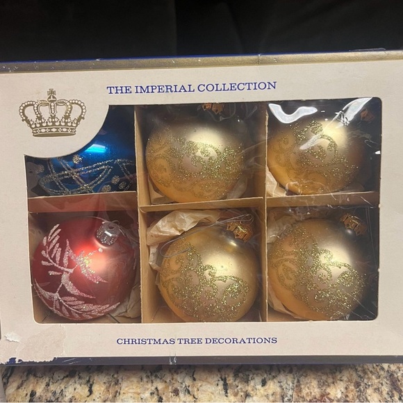 Sears Other - Sears • The Imperial Collection • Vintage • Christmas Glass Ornaments • Gold/Red